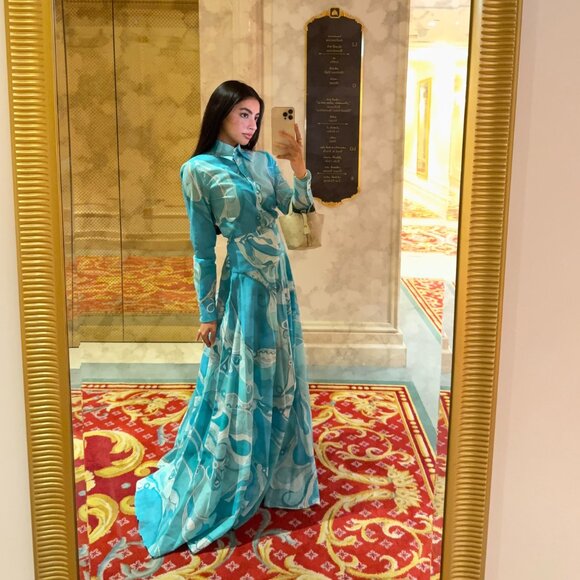 NWOT ！Pucci Orchidee high-rise cotton maxi skirt - Picture 2 of 12